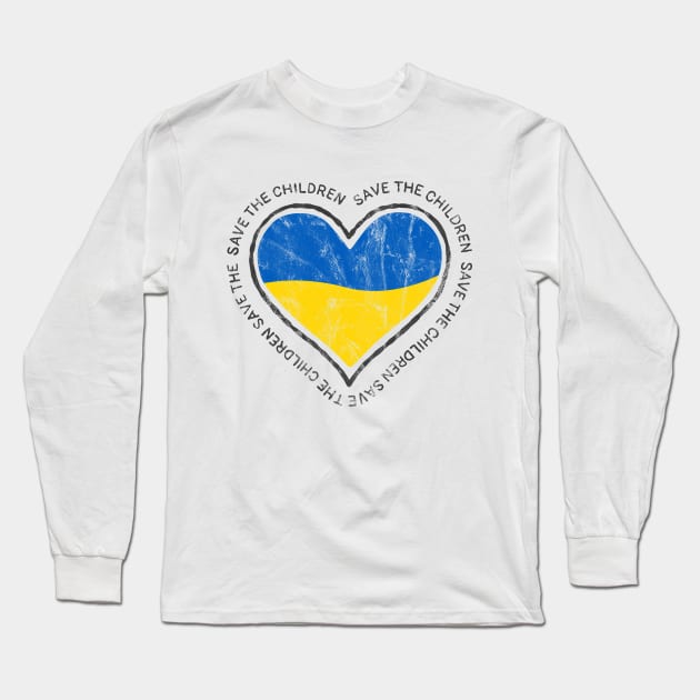 Ukraine. Save the children. Peace Long Sleeve T-Shirt by Hub Design